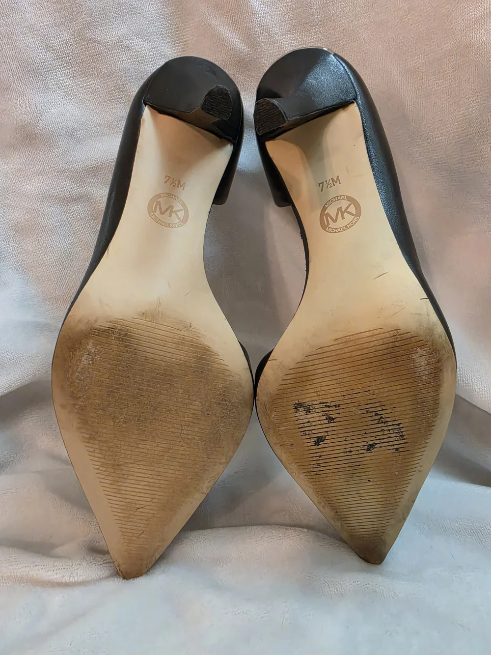 MICHAEL Michael Kors Black Pointed-Toe Leather Stiletto Pumps